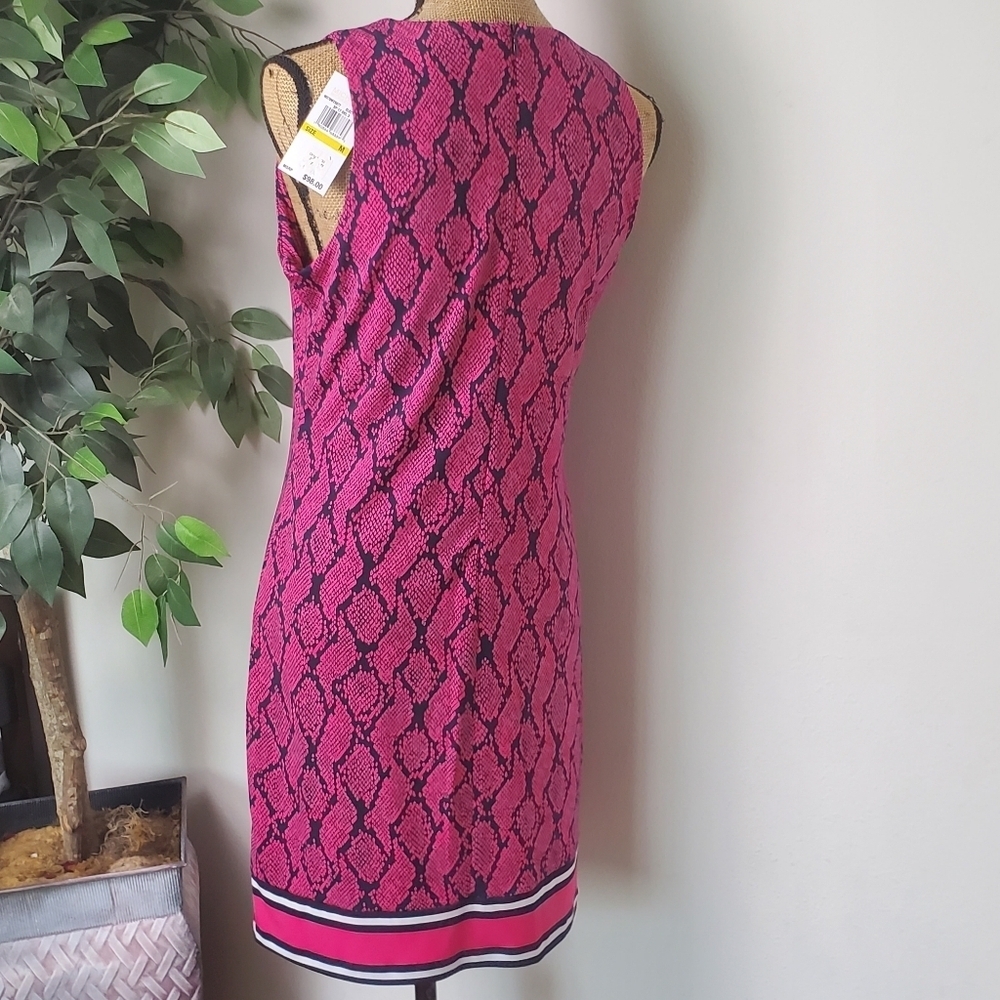 NWT~ Michael Kors Pink Navy Python Snake Print Sh… - image 6